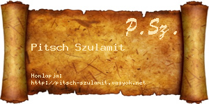Pitsch Szulamit névjegykártya